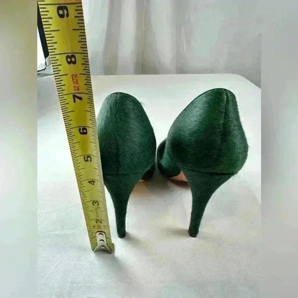 Alice+Olivia Stacey Bendet Prime Suede 4" Slim Heel Pointed Toe Green (Size 8.5) - Picture 8 of 11